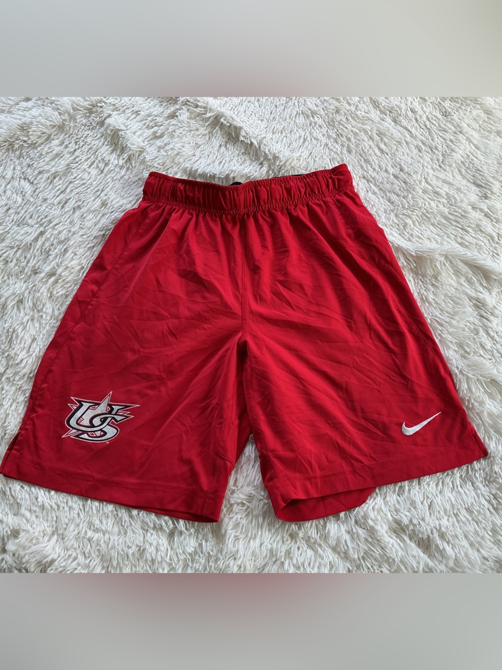 Nike WBC Red Athletic Training Shorts Youth Large Dri-Fit EUC
